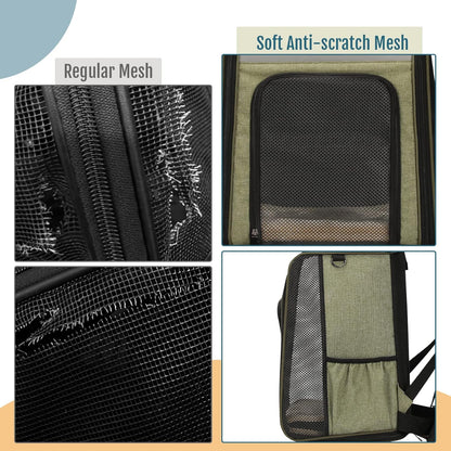 Cat Backpack Carrier with Soft Plush Mat, Cross Ventilation Design, Dog Backpack Easy Fit for Travel Camping Hiking, Hold Pets up to 22 Lbs