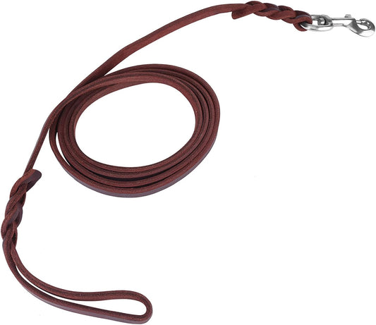 Leather Pet Dog Leash, Cowhide Safety Rope Belt for Daily Walking, Running, and Training (#01)